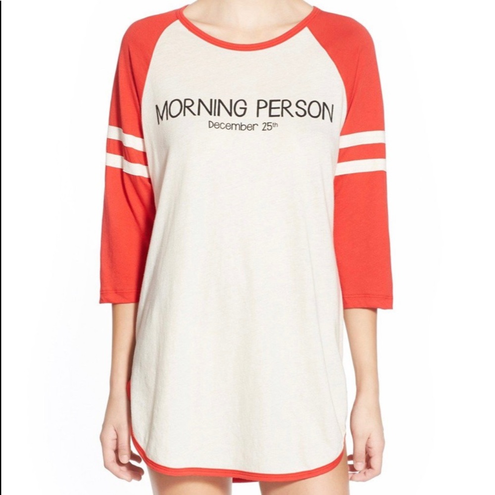 Wildfox BaseballShirt DressChristmasMorning Person - Picture 1 of 16